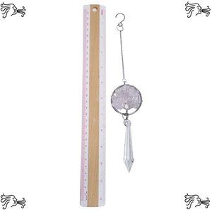 Clear Quartz Natural Stone Sun Catcher Crystal Prisms Tree of Life Chakra